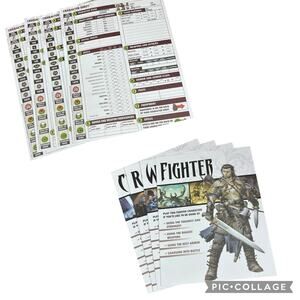 Pathfinder RPG Roleplaying Game Character Sheets Pregenerated & Blank 4 of Each